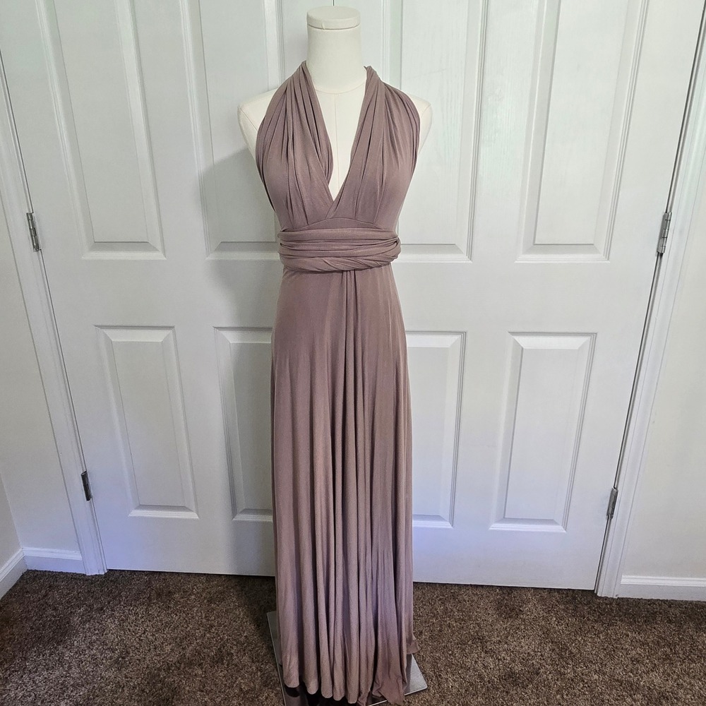 Lulus Convertible Maxi Dress Womens‎ S Mauve Multi-Way Bridesmaid 35-33LD